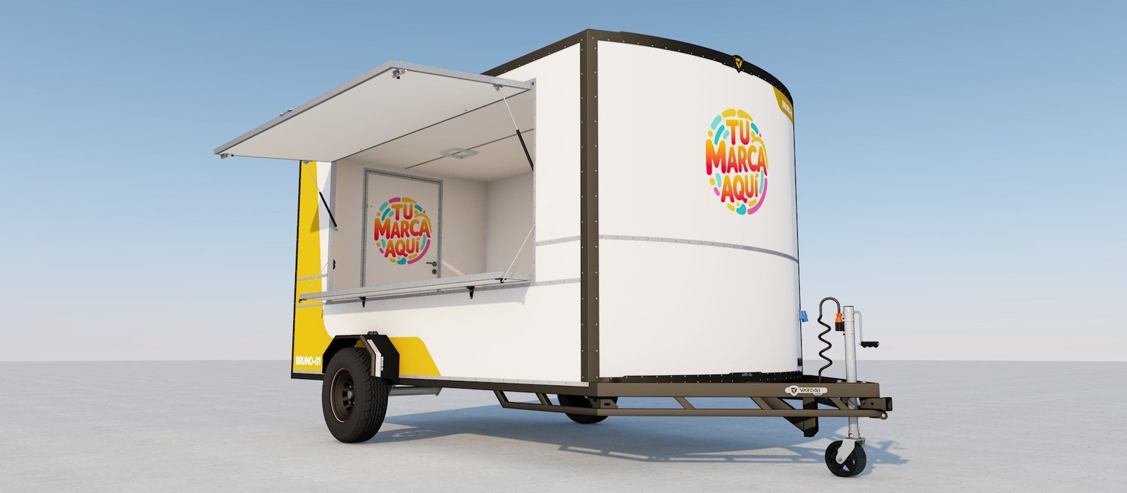 Bruno, food trailer — punto de venta desplegado